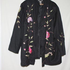 Maggie Barnes, 3X, Black w/Floral Embrodiery